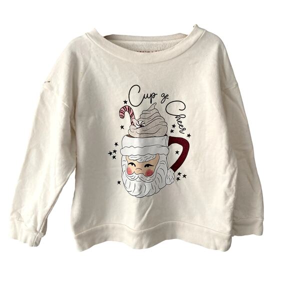Elisabeth + Faith Cup of Cheer Santa Sweatshirt - Ivory - 6 - Picture 1 of 9